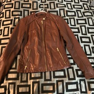 Brown leather jacket
